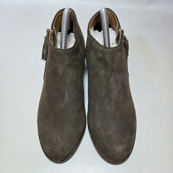 Vionic Women's Serena Leather Boho Casual Ankle Moto Biker Boot In Dark Green 8 - Picture 7 of 15